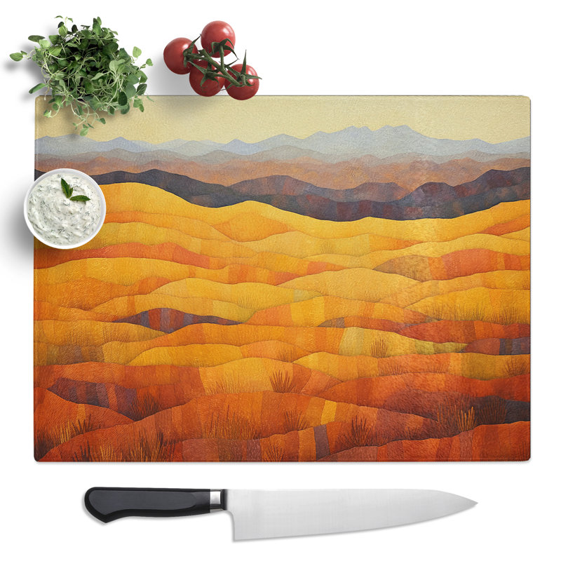 Desert Colour Field No.2  Glass Chopping Board