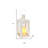 Set of Two Clear And White Glass And Metal Tabletop Lantern Candle Holders