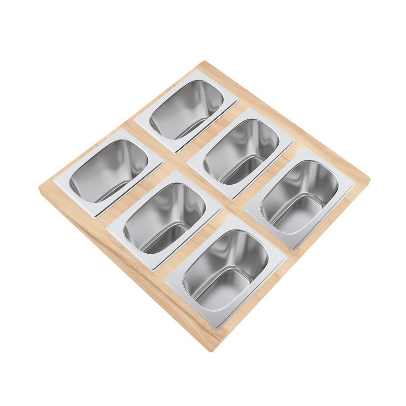 Planche de service avec 6 bols Swiss Madison 15,75 x 16,75 condiments