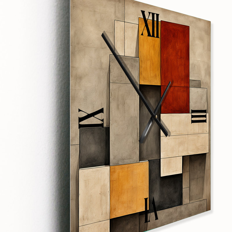 Simplicity Of Beauty - Minimal Geometrics II - horloge murale rétro moderne, H 32 po x l 24 po x P 1 po