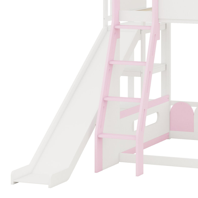 Un lit mezzanine pour enfants avec glissade et barrières de sécurité transforme les chambres en refuges ludiques., Lit simple