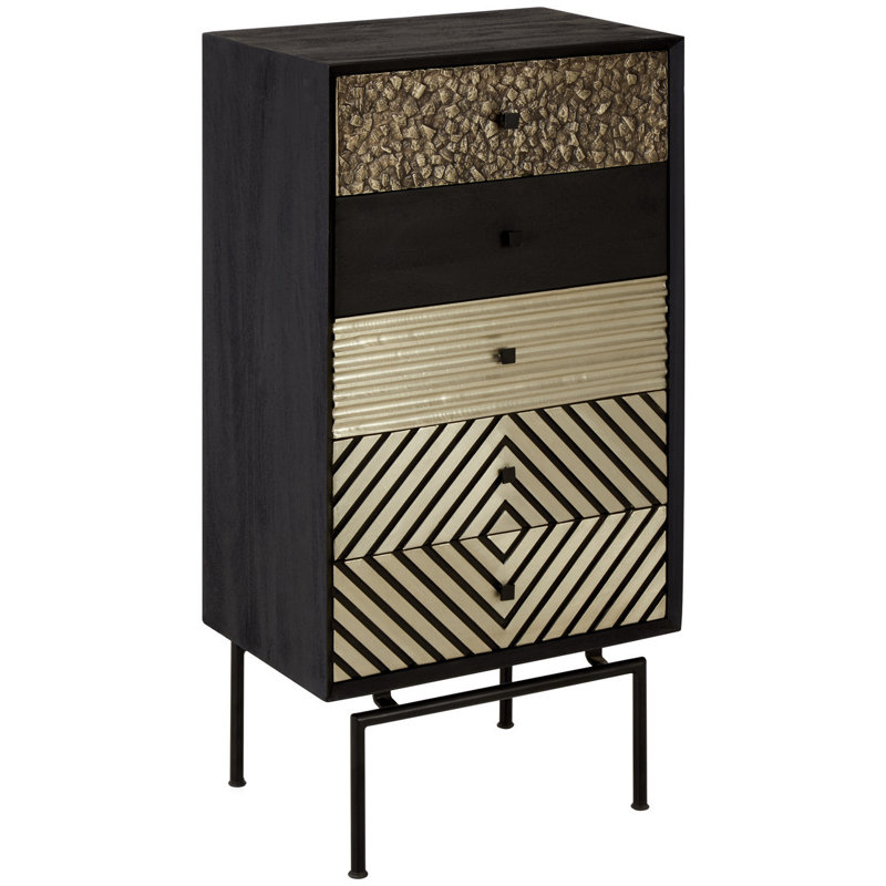 Stewartville Solid Wood 55cm W 5 - Drawer Chest of Drawers