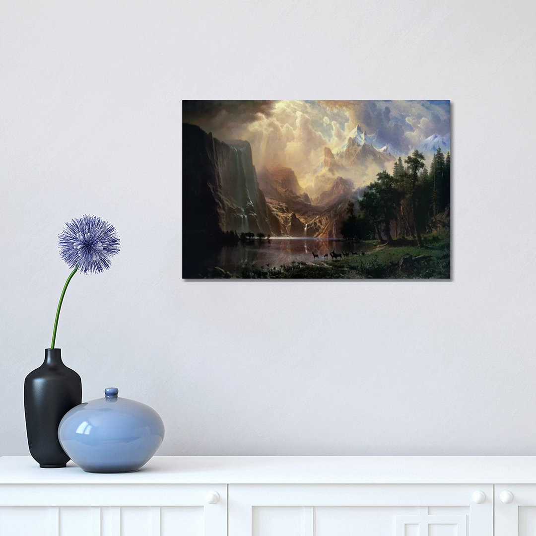 Among Sierra Nevada In California by Albert Bierstadt - Painting on Canvas