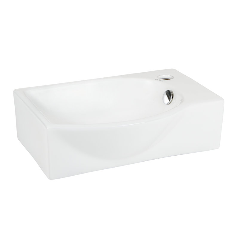 Elanti 11.25'' White Ceramic Rectangular Bathroom Sink