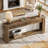 70.9-Inch Console Table with 3 Drawers and Open Storage Shelf, Extra Long Narrow Entryway Sofa Tables for Hallway Foyer Entrance, Brown-1735196823