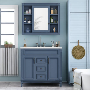 Royal Boca 72 inch Blue Double Sink Bathroom Vanity *On