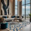 Tapis gris lavable à la machine-1336951476