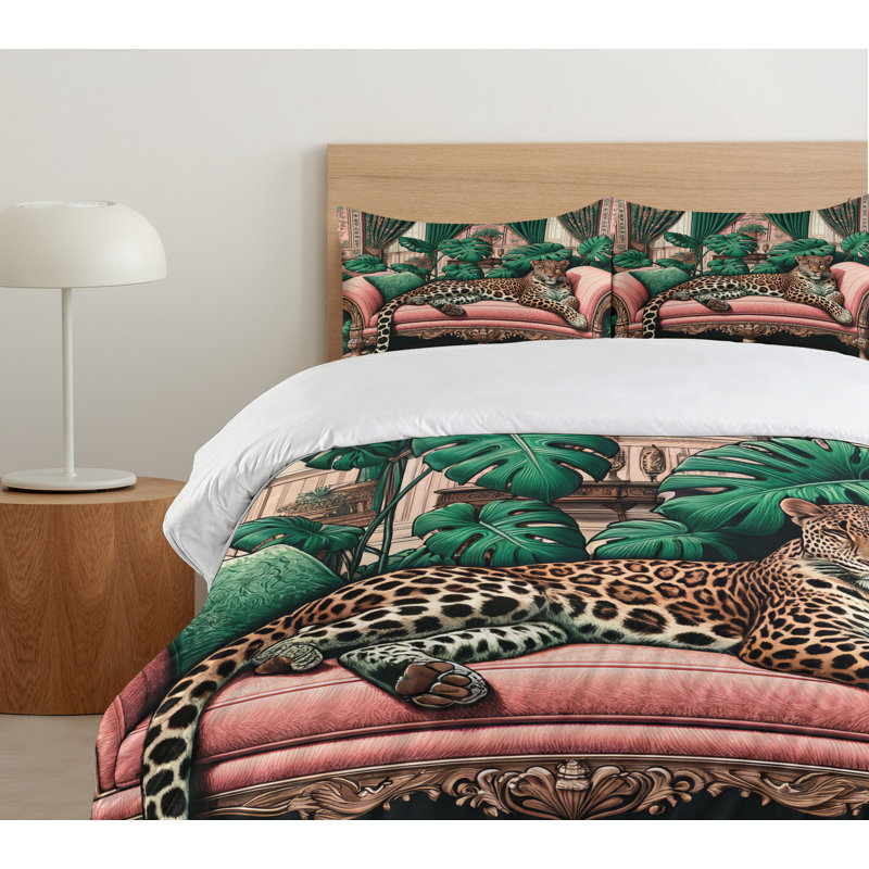 Leopard Duvet Cover, King Duvet Cover + 2 Standard Shams