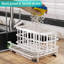 Stainless Steel Sink Caddy Organizer With Pull-Out Drain Tray, Rustproof Sponge Holder For Kitchen Countertop, 3-Compartment Design For Efficient Storage