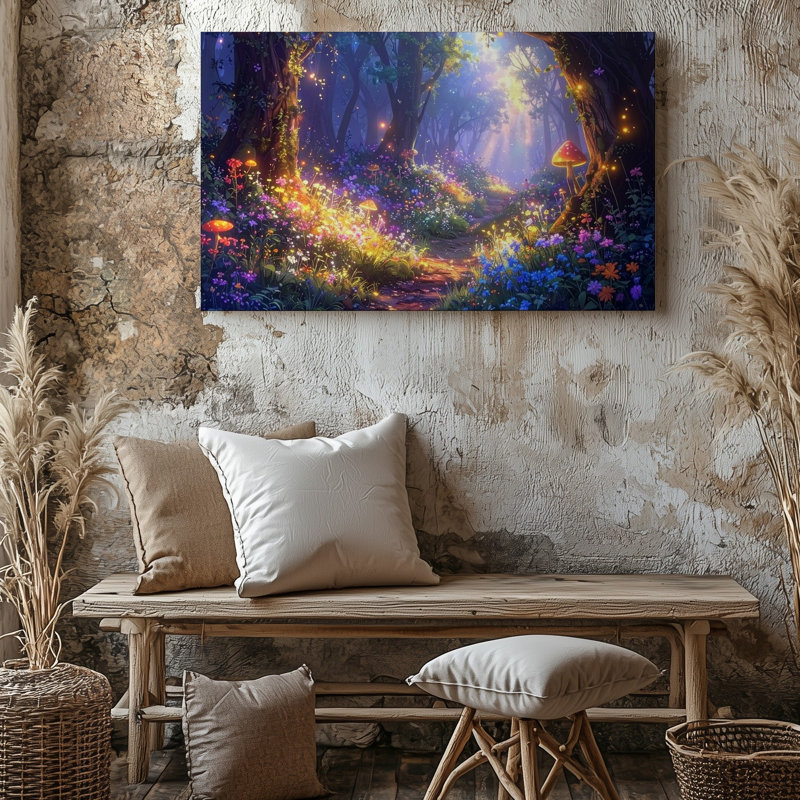 Art mural sur toile, Enchanted Fantasy Forest, H 16 po x l 20 po