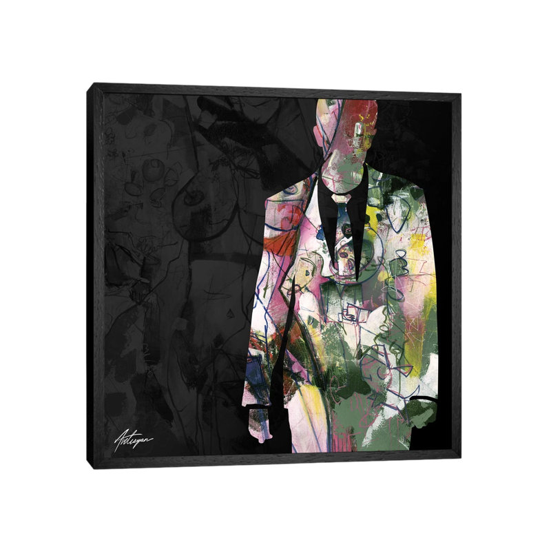 Conversations IV by Jack Avetisyan - Painting on Canvas, 45.72cm H x 45.72cm W x 3.81cm D, Black Framed
