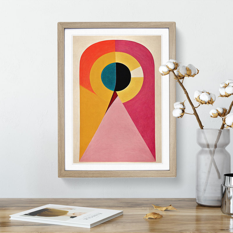 XV1022-532X An Abstract Art Painting No.4 - Single Picture Frame Print, 64cm H x 46cm W x 2cm D, Oak Framed