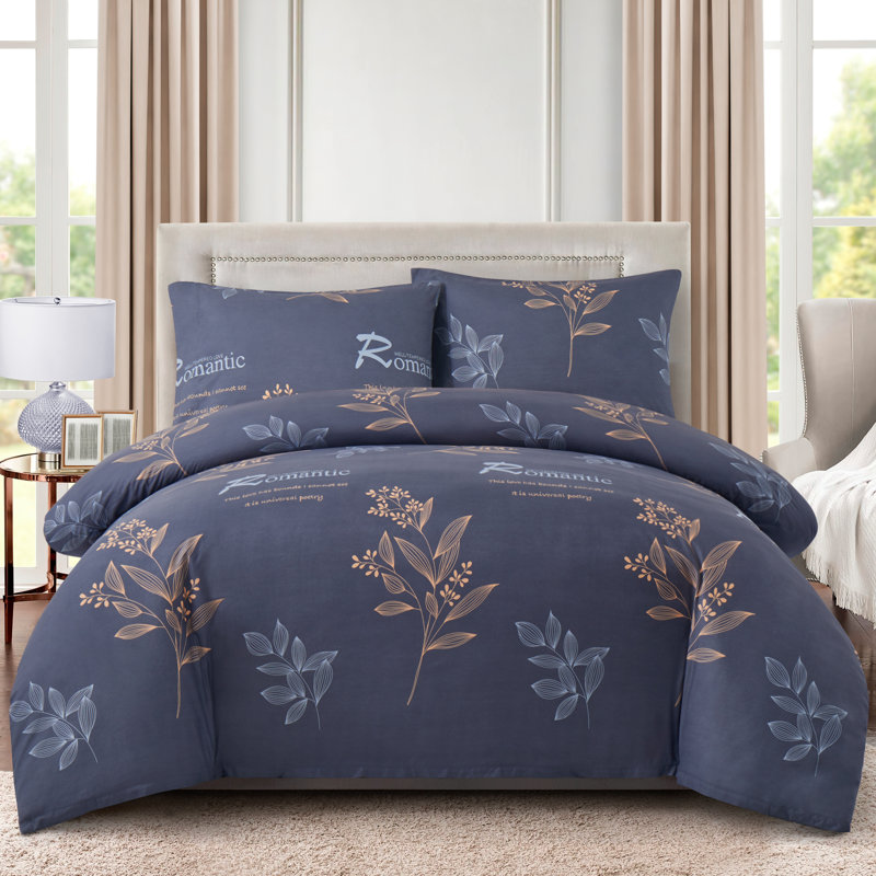 Ensemble de housse de couette avec housse de couette 3 pièces Marina, Housse de couette simple - 1 taie d'oreiller stand