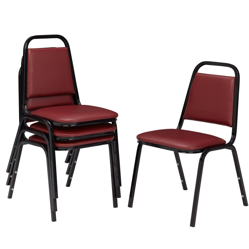Chaise empilable en vinyle 9100 Series, Bourgogne agréable, 4