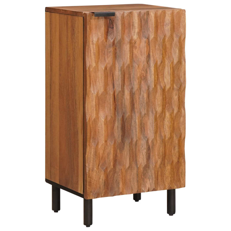 Solid Wood Rectangle Accent Cabinet, Black/Acacia Brown 