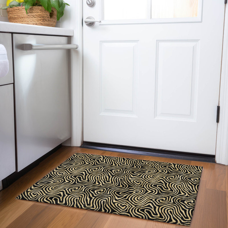 Premium Machine Washable Birchview AMF1031 Swirls Rug, Rectangle 1'8" x 2'6"