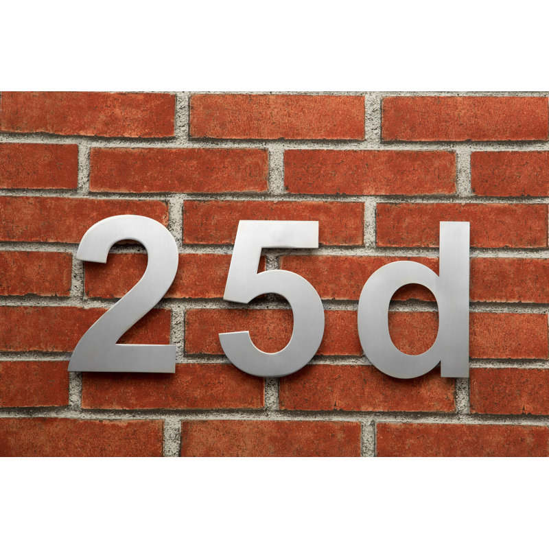 6-Inch Silver Stainless Steel Floating House Number 5