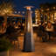 Chauffage de terrasse extérieur sur pied, pyramidal, au propane, 48 000 BTU, avec flamme en verre de quartz.