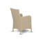 Ensemble de 7 pièces de mobilier de patio en osier pour l'extérieur comprenant une table de bistro rectangulaire avec plateau en verre et 6 fauteuils de balcon avec coussin, crème