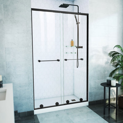 Harmony 44 - 48 in. W x 76 in. H Semi-Frameless Shower Door with ClearMax™ Technology