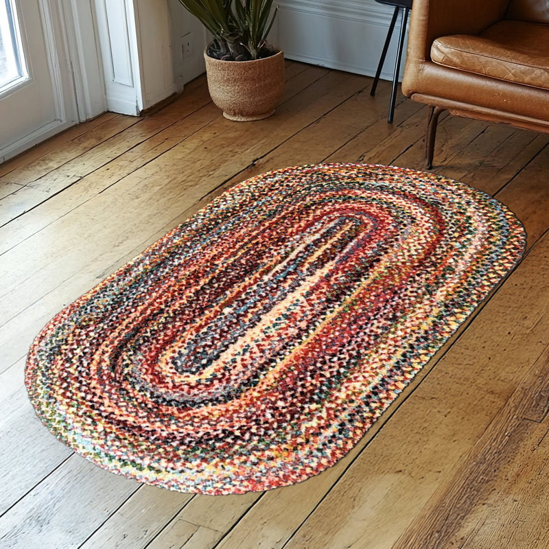 Tapis rond lavable Lancaster, L 20 po x L 35 po, Rouge