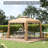 Khaki Gazebo Replacement Canopy 9.8' X 9.8', Double Vented Roof For Yard Outdoor Replacement, Top