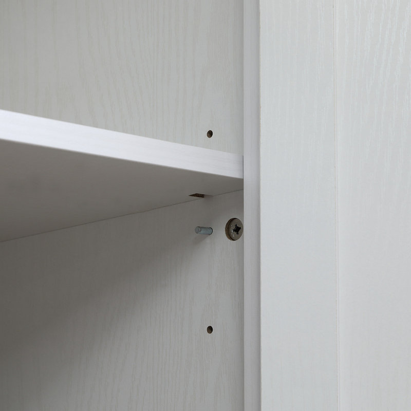 Garde-manger autoportant de 72 po à 4 portes, organisateur d'armoire de rangement à 4 niveaux et tablettes réglables, blanc