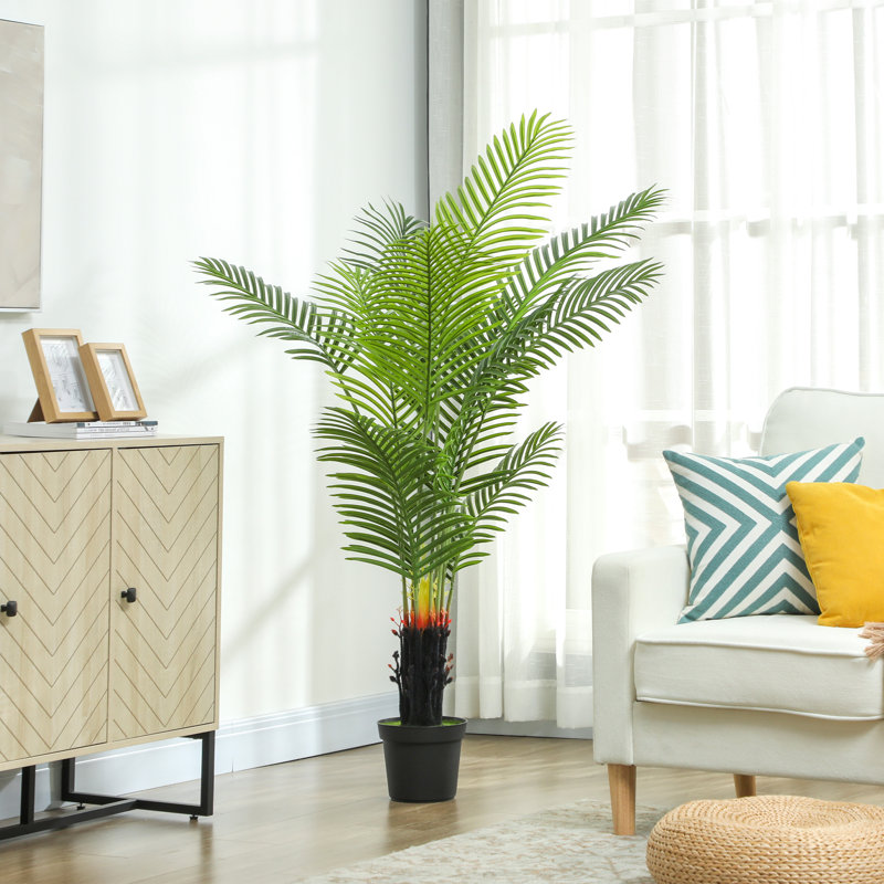 Faux Palm Tree in Pot, 150cm H x 20cm W x 20cm D