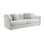 Canapé en chenille beige avec 4 coussins Yolanda