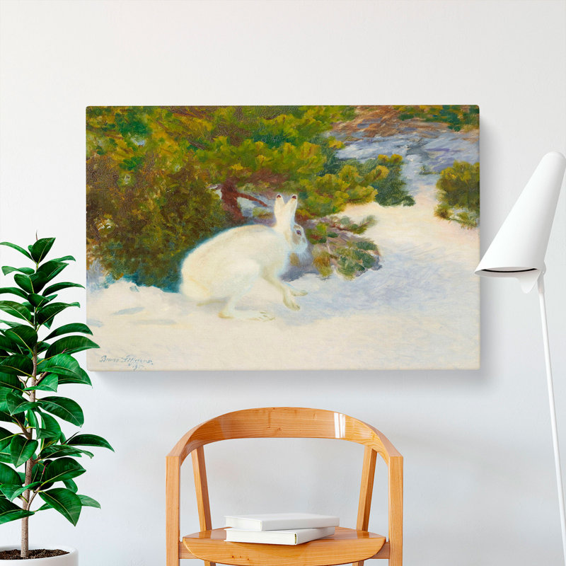 White Hare Vol.8 by Bruno Liljefors - Wrapped Canvas, 40cm H x 60cm W x 3cm D