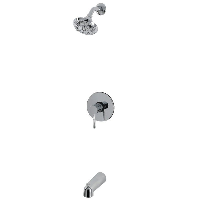 Kingston Brass Concord Single-Handle Pressure Balanced Tub and Shower Faucet, Silver