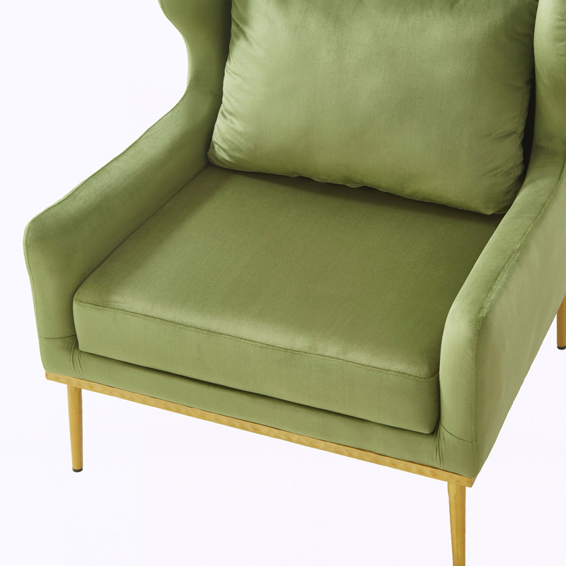 Chaise avec accoudoirs en velours Modern, Green