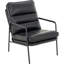Chaise d'appoint moderne et classique en cuir avec dossier en métal durable et coussins de siège-1118634946