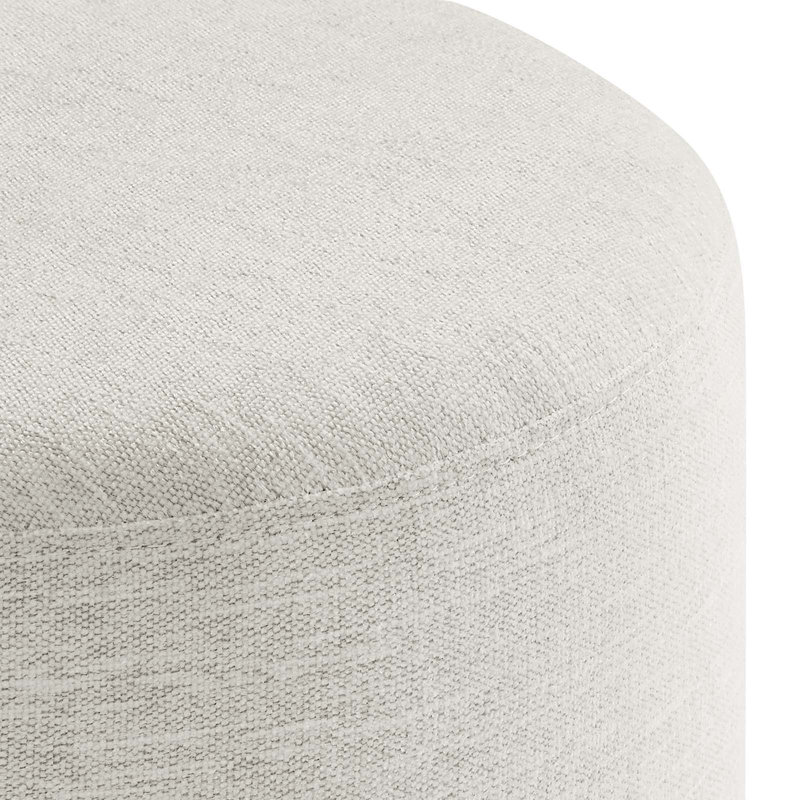Modway Callum Upholstered Ottoman, Heathered Weave Ivory Fabric