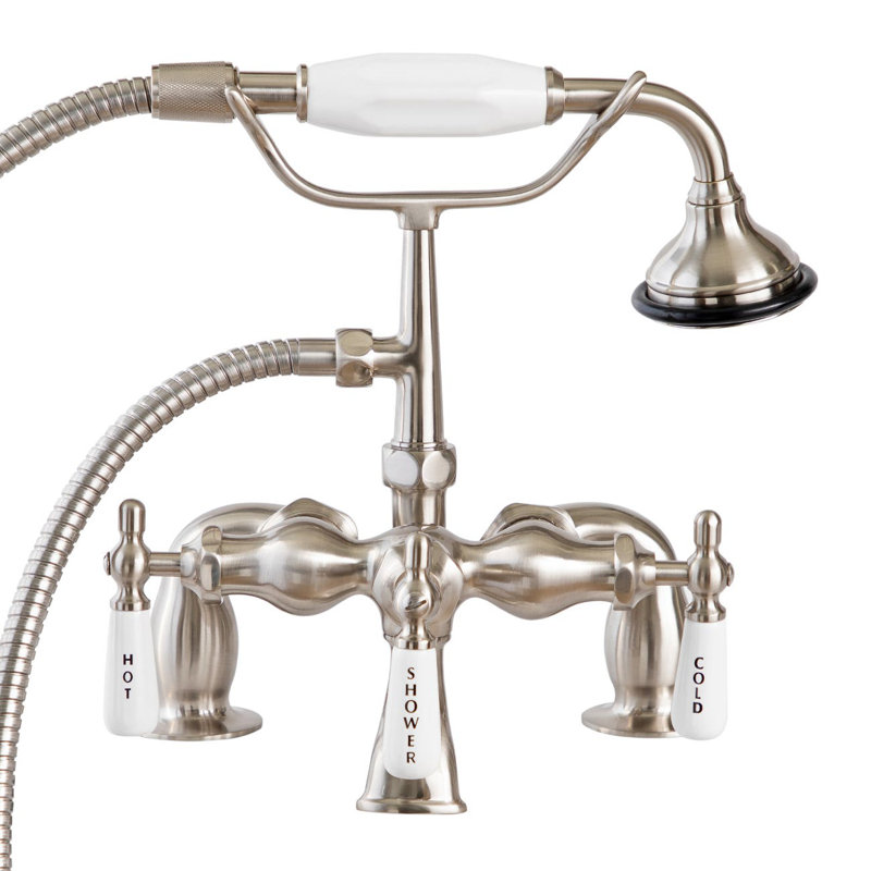 Mason Hill 3 Handle Deck Clawfoot Tub Faucet with Diverter, Copper