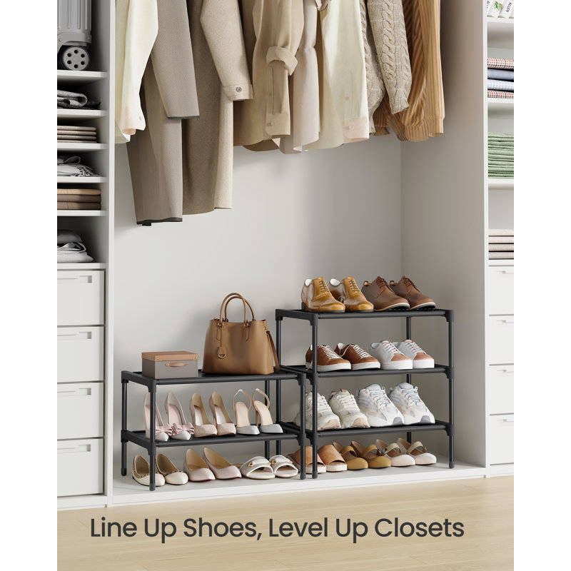 3 Pair Shoe Rack, 31cm H x 42cm W x 29.7cm D