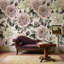 Papier peint à motif floral beige-93707530
