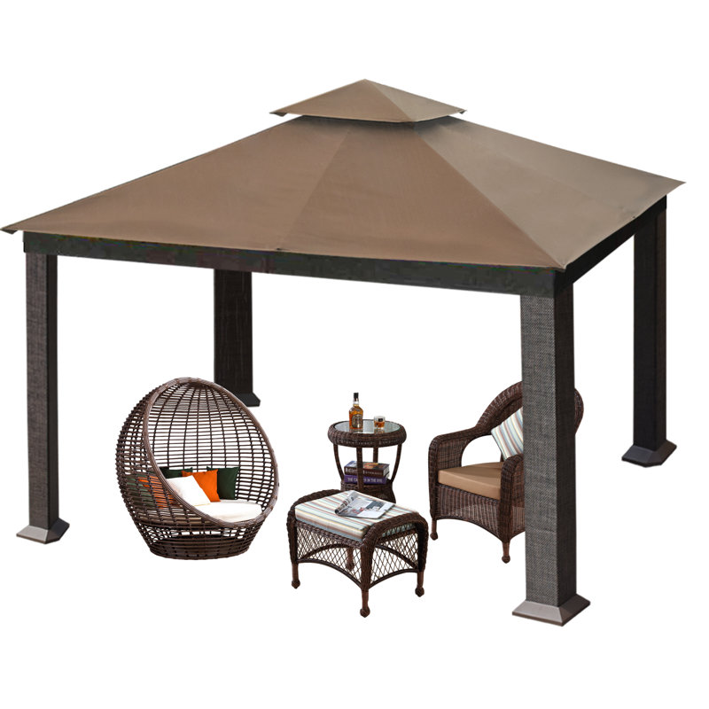 Pavillon de jardin en aluminium Eliteshade, Cacao, 10 pi. L 13 pi.