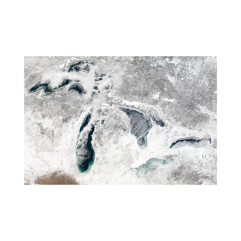 Satellite View Of The Great Lakes, USA I by Stocktrek Images - Wrapped Canvas Print, 66.04 cm H x 45.72 cm W x 3.175 cm D