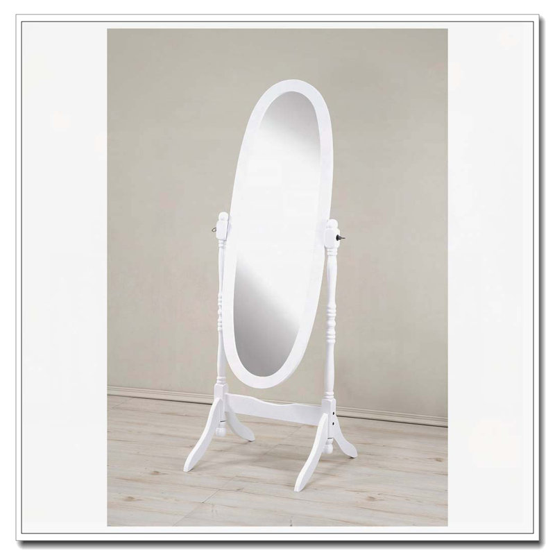 Miroir de plancher en bois, Blanc