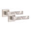  Modern Nova Premium Design Bathroom Door Handles on Square Rose in Satin Nickel Finish