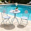 Ensemble de bistro extérieur pour 2 personnes, petite table de salle à manger rétro et ensemble de chaises pour patio, balcon, ensemble de tables de patio rondes