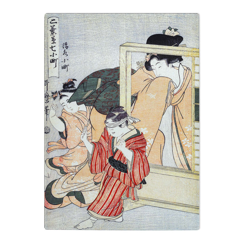 Tempered Glass Kiyomizu Komachi by Kitagawa Utamaro Chopping Board, 20 cm x 28.5 cm