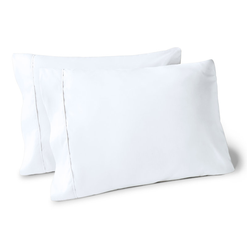 Microfiber Machine Woven - Set of 2, White, 2 Standard Pillowcases
