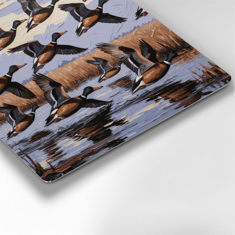 Birds Northern Shoveler, art mural en métal rose, H 16 po x l 16 po
