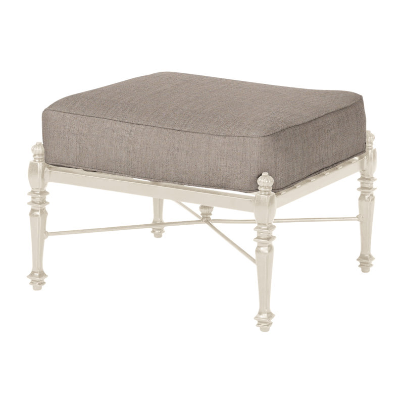 Grand Terrace Outdoor Ottoman, Cast Ash Sunbrella® Plainweave, Desert Bronze