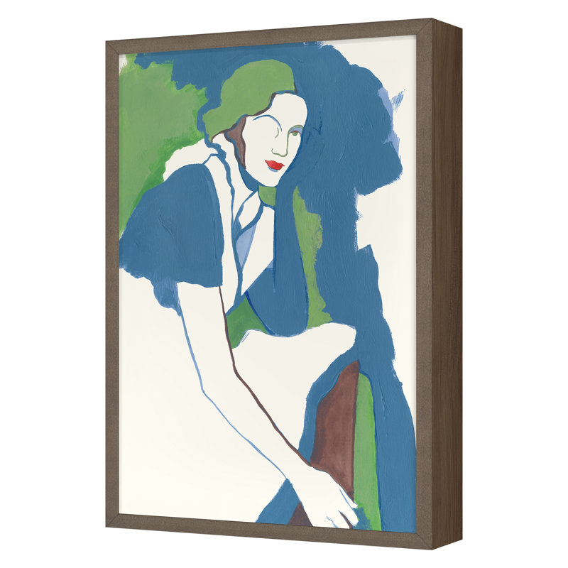 Flora Print by Melanie Amaral, 36" H x 24" W x 1.5" D, Walnut Framed