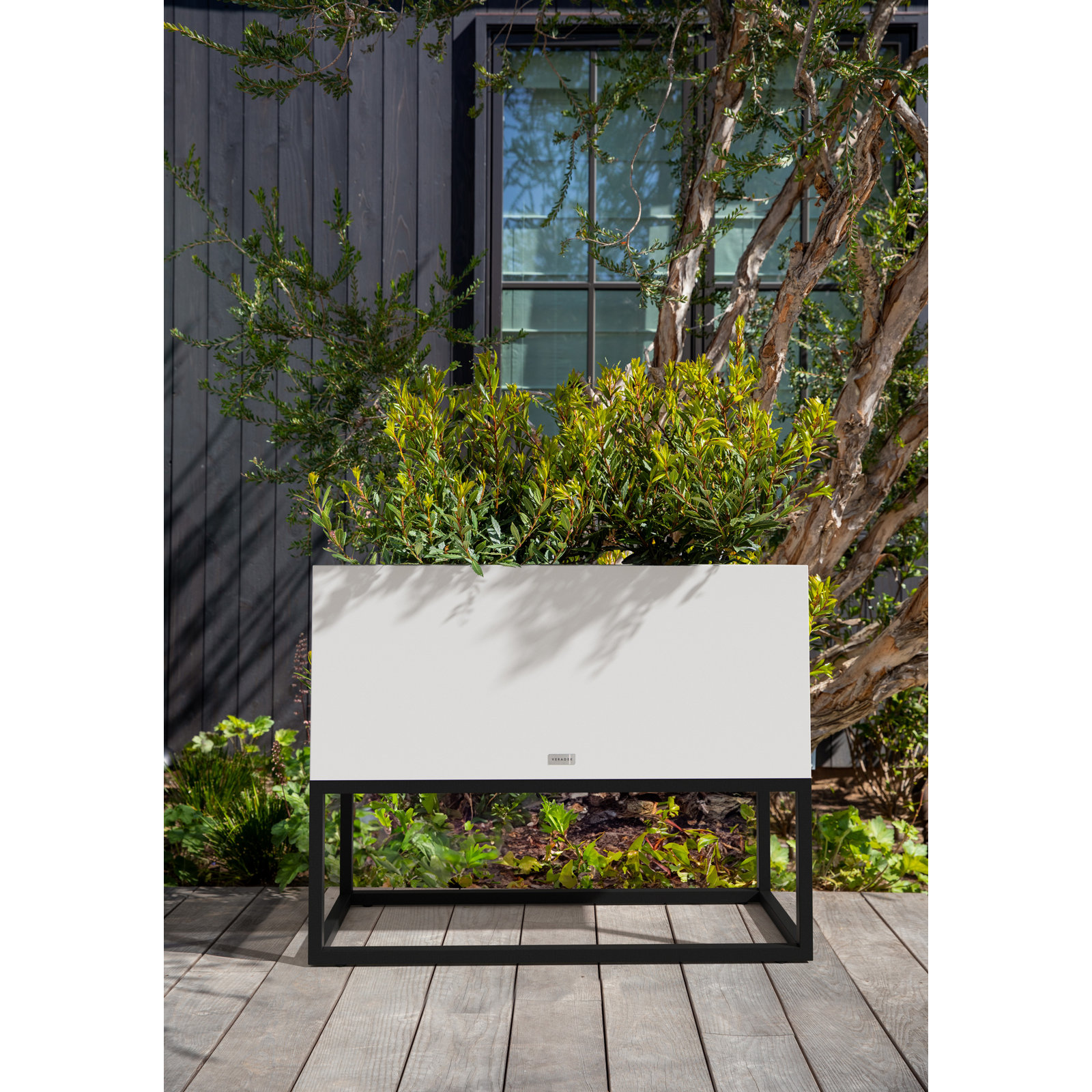 Veradek Block Series Raised Long Box Planter, 30" H x 15" W x 38" D, White