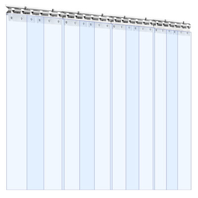 Rideau transparent en PVC transparent, 84 po de hauteur x 48 po de largeur x 0,08 po d'épaisseur, 8 bandes de rideaux de congélateur à porte pour réfrigérateur, bandes isolantes en plastique pour porte d'entrepôt, congélateur et portes de garage