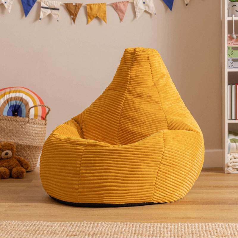 Bean Bag Bazaar Kids Dalton Cord Bean Bag, Ochre Yellow